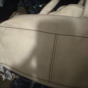 Axcess Cream Leather Handbag